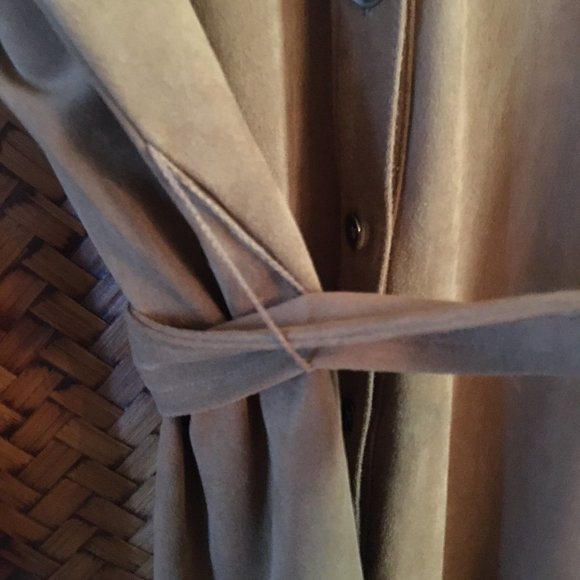 Soft Weighty Faux Suede Equestrian Button Down Dress - Picture 13 of 16